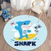 Круглый ковер с принтом акулы Kawaii для гостиной, коврик для кемпинга, пикника, ковер для спальни, фланелевый нескользящий коврик для йоги, подарок