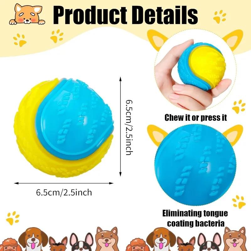 Игрушка для собак, мяч, пищащая интерактивная игрушка для собак, мяч для собак для больших и средних собак, игра и дрессировка, 2,5 дюйма, легкая в поимке игрушка для собак
