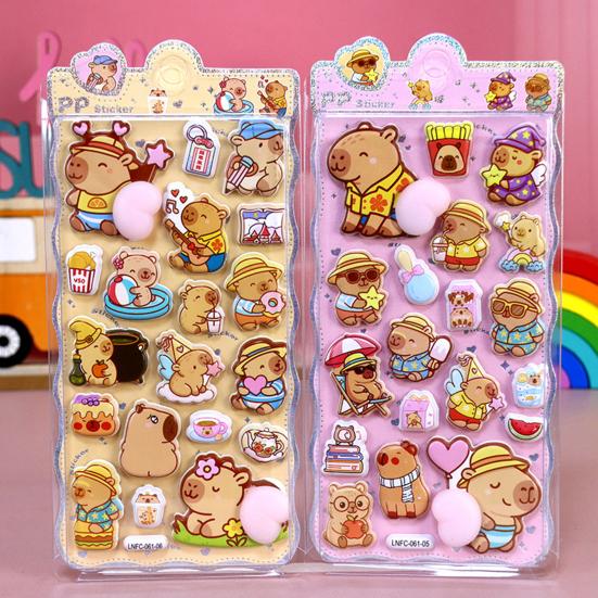 3D Пухлые Наклейки Панда Кролик Медведь Животное Сквиши Наклейки для Детей Милые Наклейки Пузырьки для Поделок Декор для Чехла Телефона