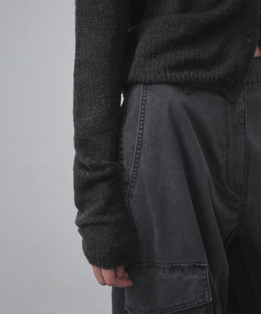 MUSINSA STANDARD WOMAN Pigment Wide Cargo Pants [Charcoal Grey]