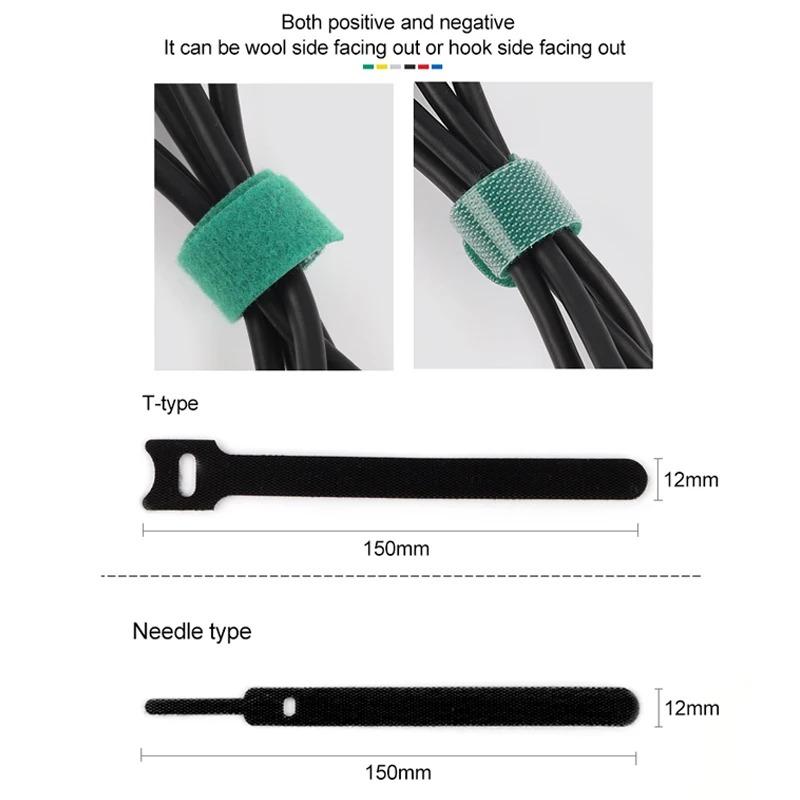 Releasable Cable Ties Colored Plastics Reusable Cable ties Nylon Organizer Tool Velcro Self-Adhesive Tapes