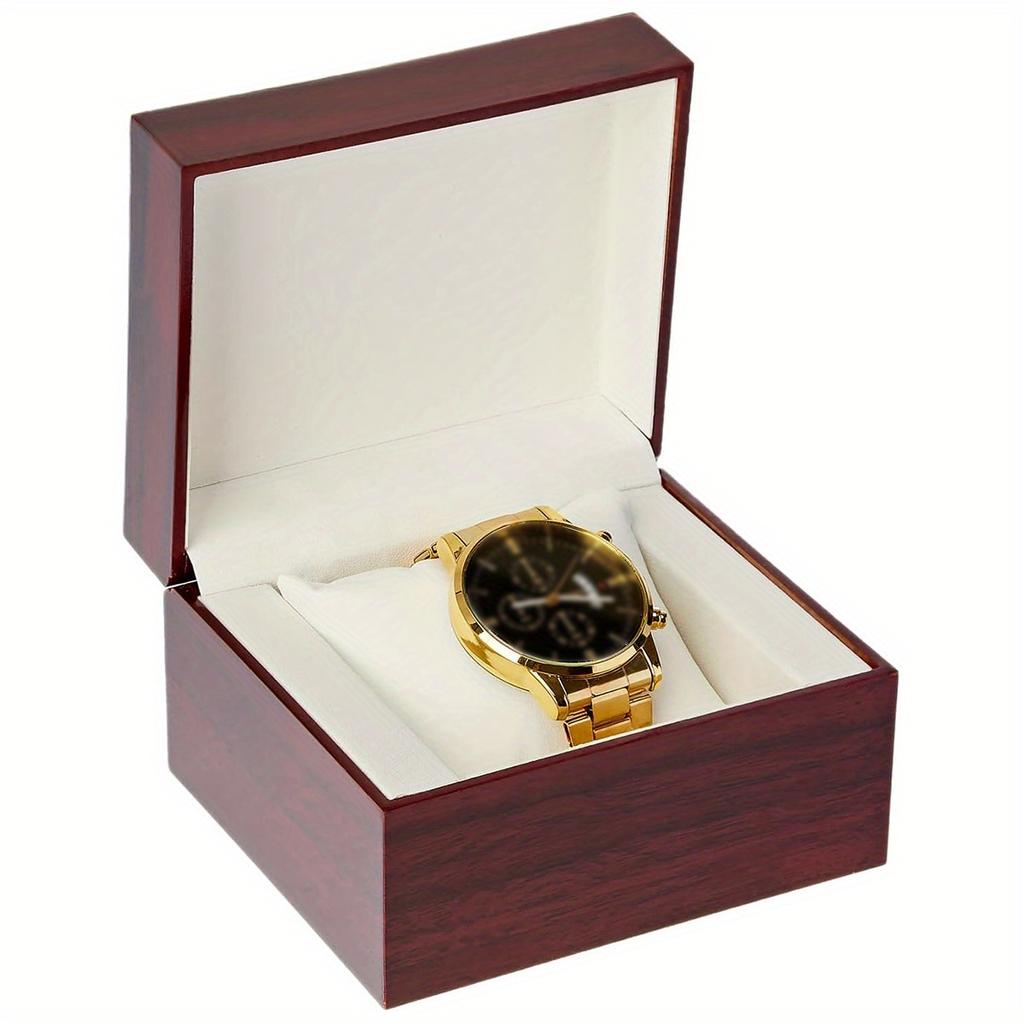 1 шт. Деревянный чехол для часов, подарочная коробка для браслета из дерева с подушкой, идеально подходит для подарков на дни рождения, годовщины и праздники