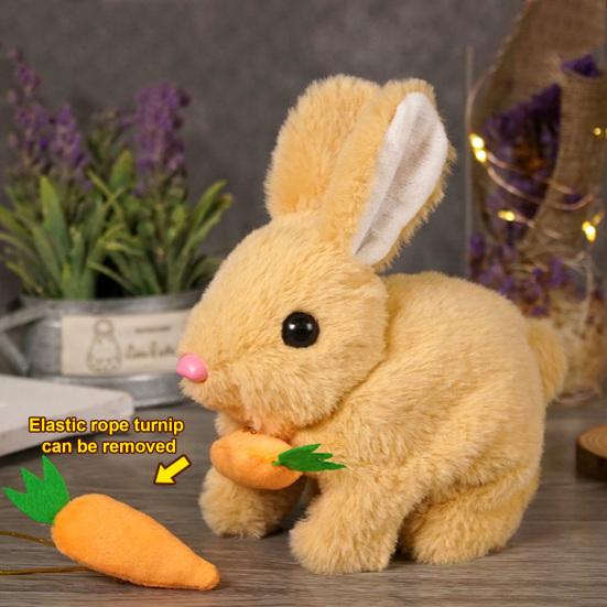 Realistic Bunny Toy Kids Interactive Jumping Rabbit Plush Toy Lifelike Ears Twitching Handmade