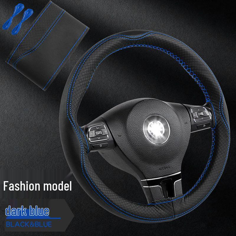 Чехол на руль из натуральной кожи, ручной работы, нескользящий, верхний слой из коровьей кожи, впитывающий пот, универсальный для всех сезонов.