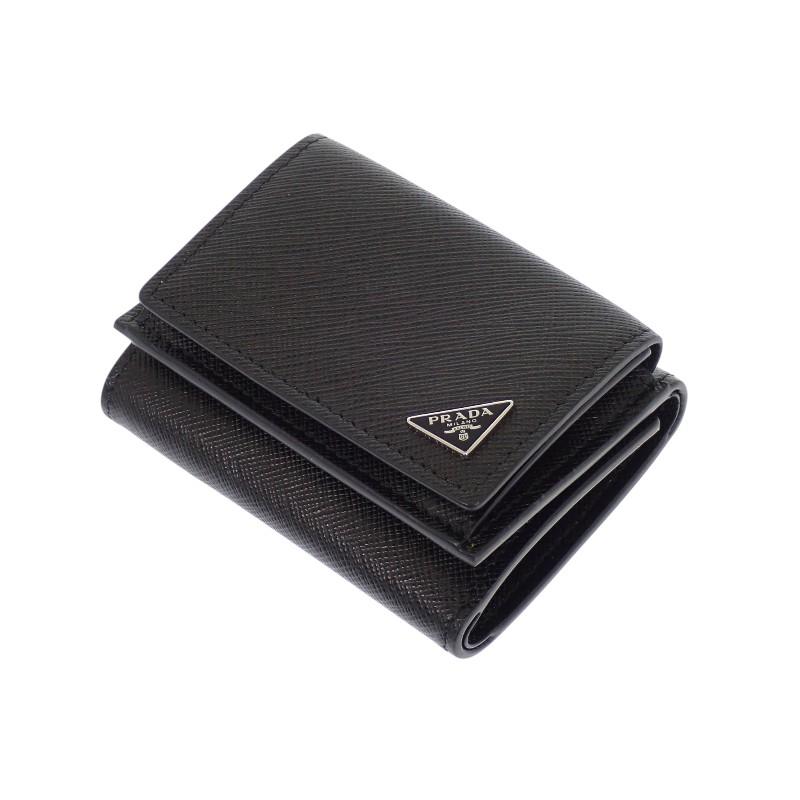 PRADA  2MH021_QHH_F0002 Tri-fold wallet black Safiano mens