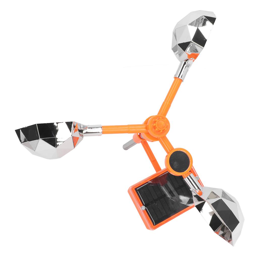 White Solar Sound Light Bird Repeller 360° Rotating Solar Bird Flashing Deterrent for Farm