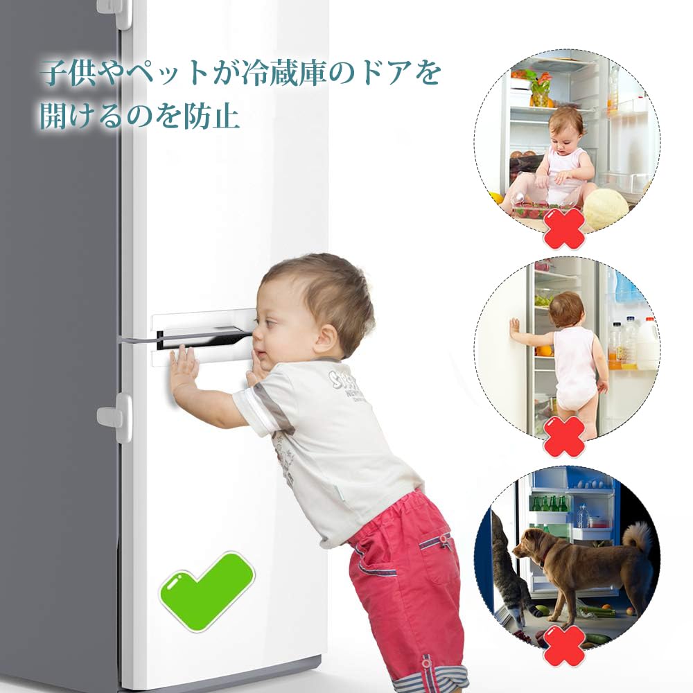 Холодильник UrbanPulse Замок Дверь Детский Холодильник Ребенок Домашнее Животное Шалость Травма Ребенок Землетрясение Легко Сильный Нет Инструментов Или Сверл Для Стопора, Младенец,