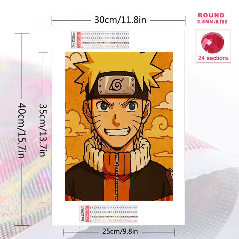 Cartoon character Naruto Uzumaki Pattern 3pcs 100% Round Full Drill 5D DIY Diamond Painting Embroidery Cross Stitch Rhinestone Décor