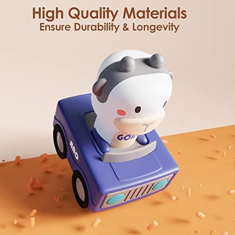 Игрушечные машинки "Нажми и езжай" для малышей 1-3 лет, Гоночные машинки с животными для младенцев, Набор игровых машинок для младенцев, Машинки-толкалки на трении для малышей
