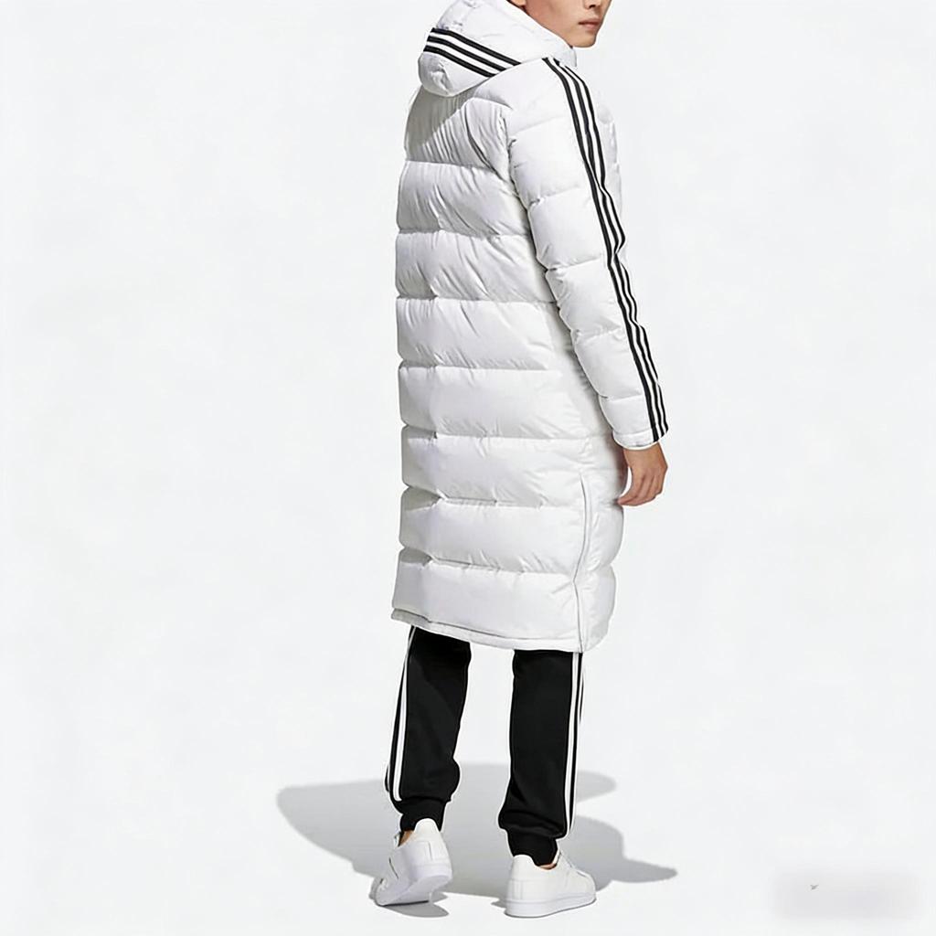 adidas Оригиналы Clover Длинный пуховик средней длины Спортивная пуховая куртка Зимняя Мужская Белая