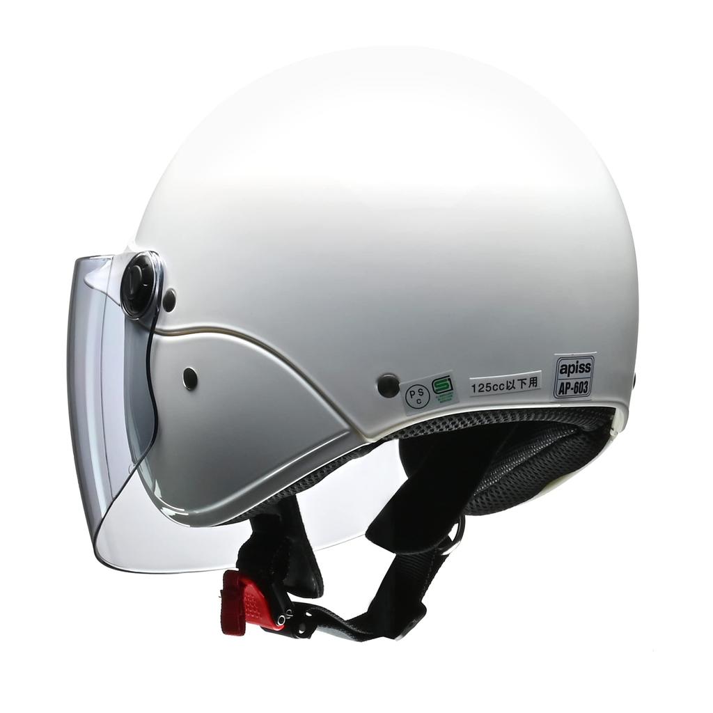 LEAD Motorcycle One Size Fits Fits Semi-Jet AP-603 Helmet, White, Most, 57-60cm