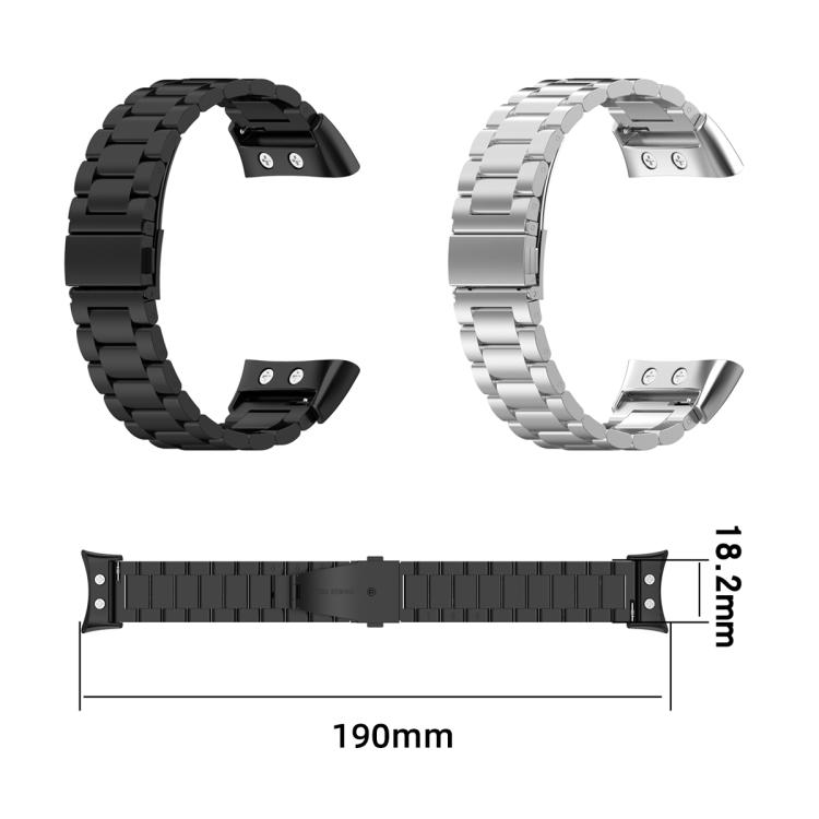 Three‑Beads Stainless‑Steel Metal Replacement Watch Band Strap For Garmin Forerunner 45 / 45S / Swim 2