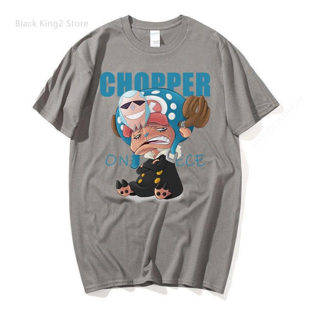 Футболка с рисунком аниме Chopper Manga Kawaii Мужская футболка с японским принтом аниме Хлопковые футболки с коротким рукавом для мужчин и женщин