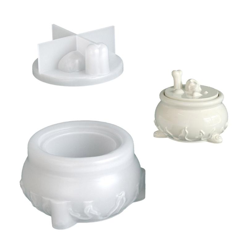 Силиконовые формы в виде черепа Инструмент для Хэллоуина Контейнер для хранения конфет Формы с гладкими поверхностями Силиконовая текстура