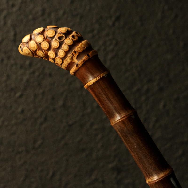 Natural Purple Bamboo Walking Cane for Seniors - Outdoor Mountaineering & Leisure