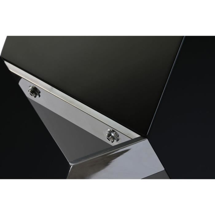 Table de salle à manger - Noir - Verre trempé - MDF - 180x90x76 cm - Contemporain