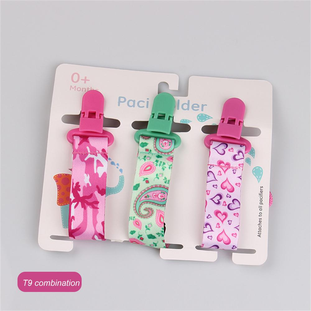 3Pcs/Pack Fixed Button Baby Pacifier Clips Chains Ribbon Dummy Soother Holder Chains Anti-drop Buckle Strap for Pacifier Baby Feeding Gift