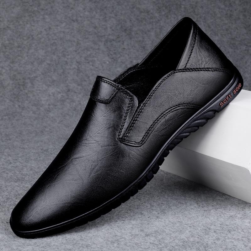 Модные высококачественные мужские мокасины из натуральной кожи, мужская повседневная обувь для ходьбы, мужская обувь ручной работы без застежек, удобная обувь на плоской подошве для отдыха на открытом воздухе