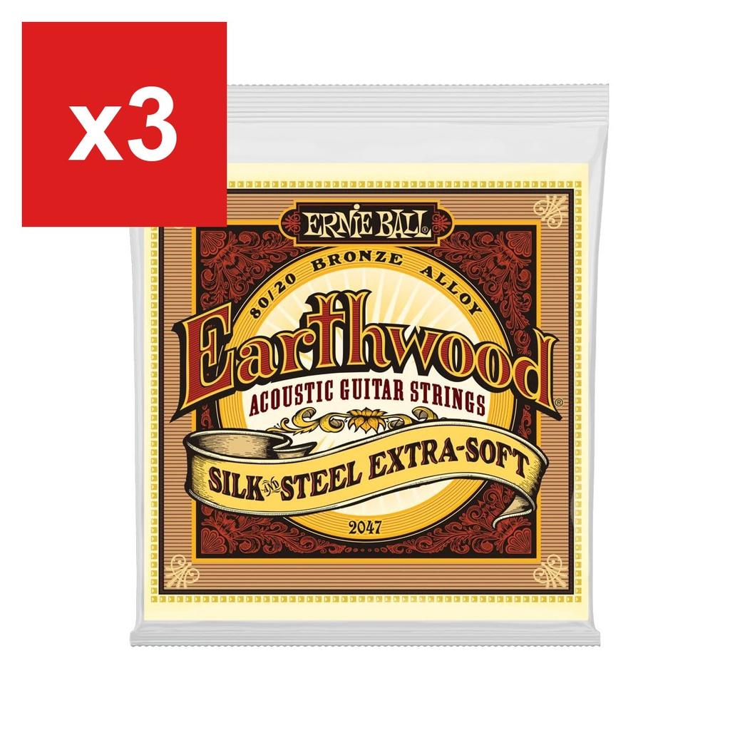 Acoustic Guitar Strings ERNIE BALL 2047 EARTHWOOD SILK & STEEL 80/20 BRONZE EXTRA SOFT (10-50)