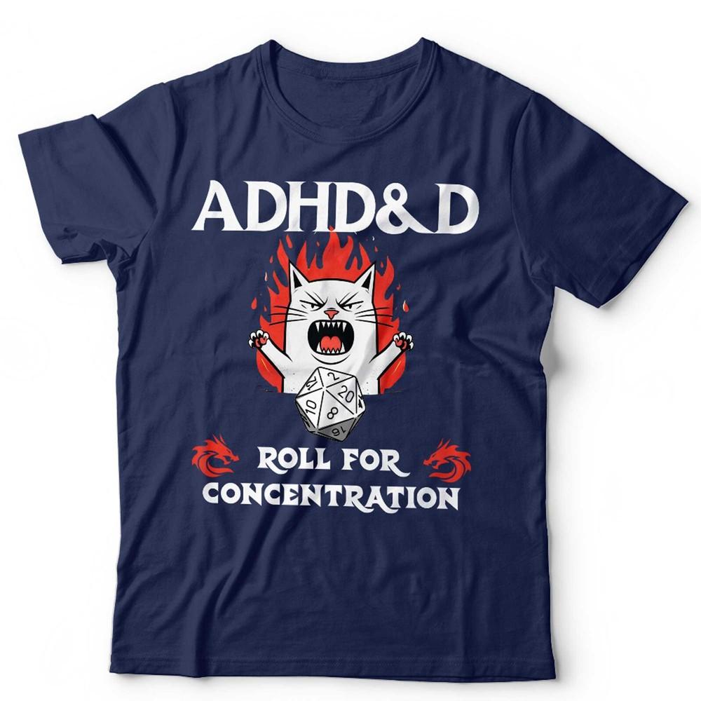 ADHD DD Tshirt Unisex Kids Dungeon Master Gamer Role Play Cats Funny Dice