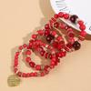 1 шт. многослойный браслет в богемном этническом стиле с кристаллами персикового сердца из бисера эластичный шнур ювелирные изделия WBL