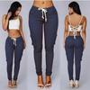Fashion Sexy Streetwear Pencil Pants Women Casual Skinny Black Woman Pants High Waist Lace-up Slim Ladies Trousers