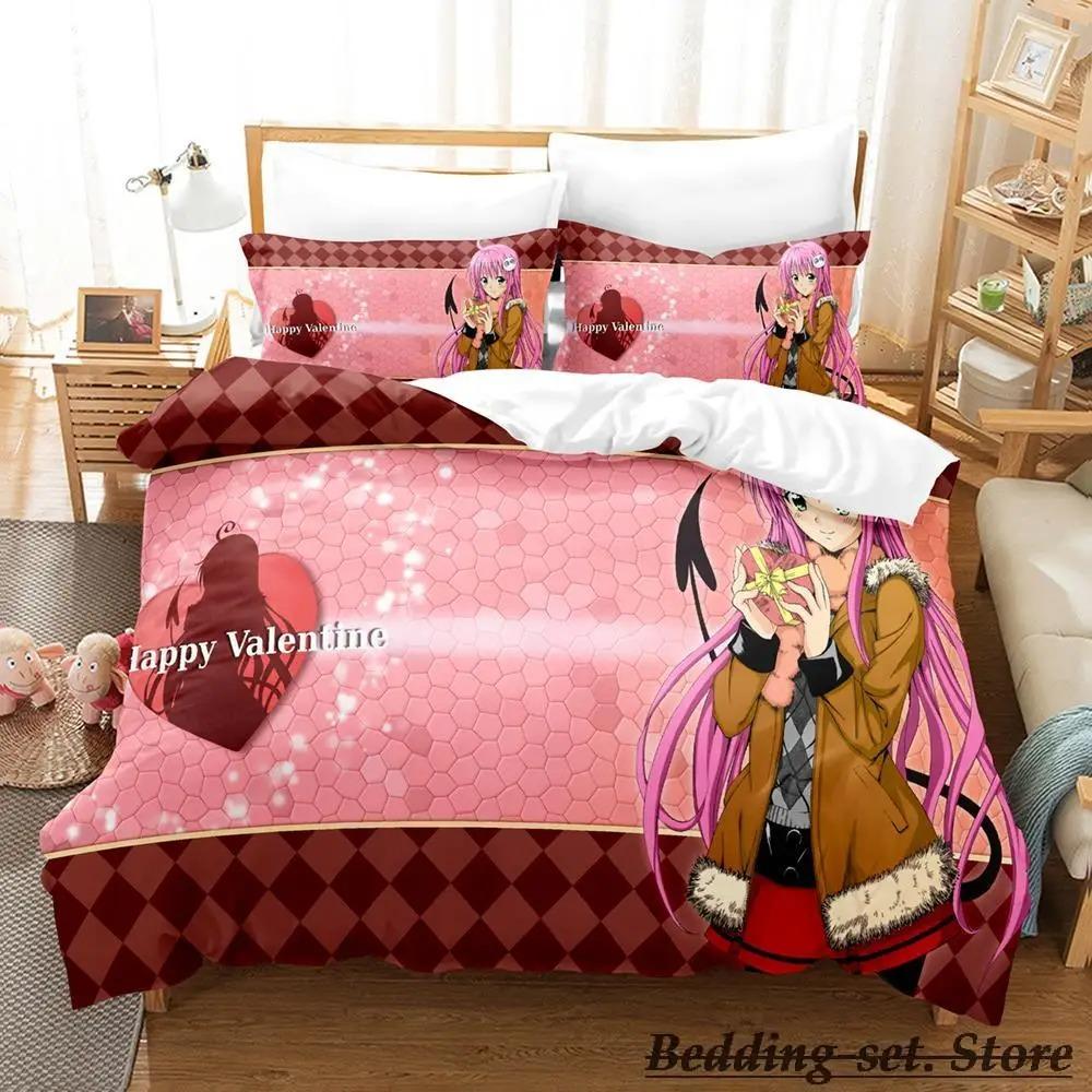 Постельное белье Love Ru Аниме Односпальное Двуспальное Полный Квин Кинг Размер Пододеяльник для Спальни Взрослого Ребенка