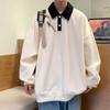 Men's Single Layer Thin Standing Collar Pullover Long Sleeve Loose Large Size Long Sleeve