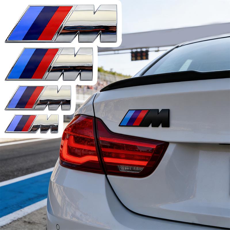 MLKK4 1PCS ABS Car Fender Side Emblem Rear Trunk Badge M Logo Sticker For BMW M M3 M5 M6 E46 E90 F30 G20 E36 E34 G20 G30 Accessories