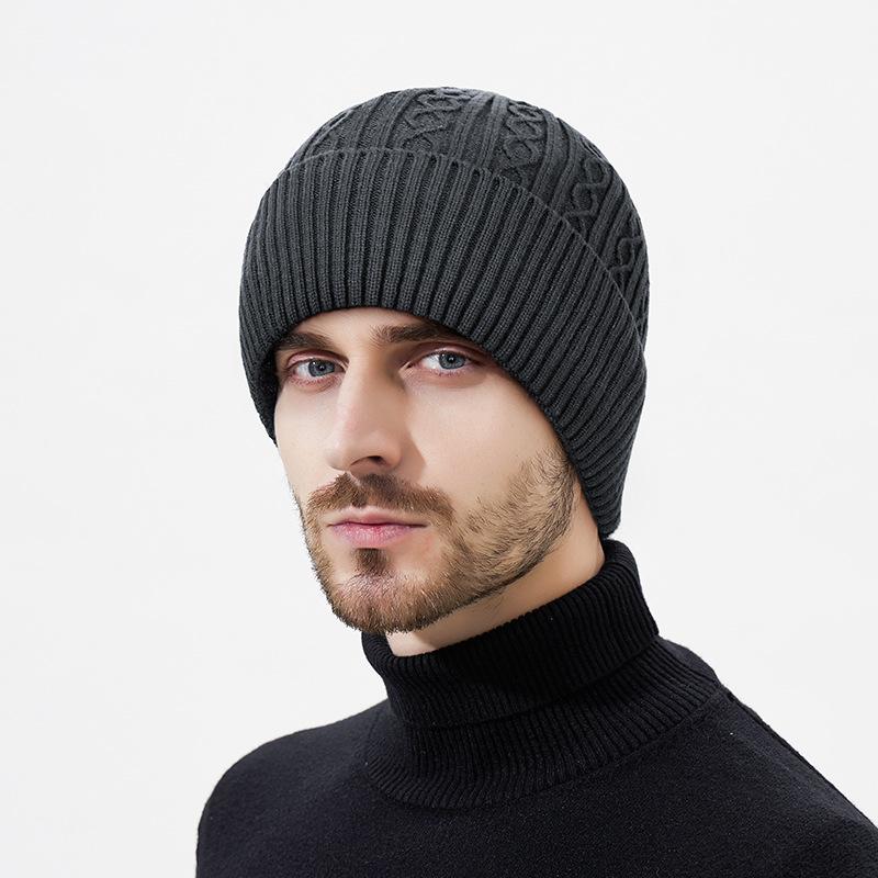 Зимняя толстая теплая шапка-бини из двух частей для шеи, мужская ветрозащитная, морозостойкая лыжная шапка, шерстяная шапка