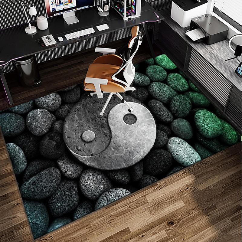 Flame Dance In Blue And Orange Office Rug Chair Mat, Entryway Carpet, Suitable for Front Door, Bedroom, Living Room, Desk, Holiday Gift