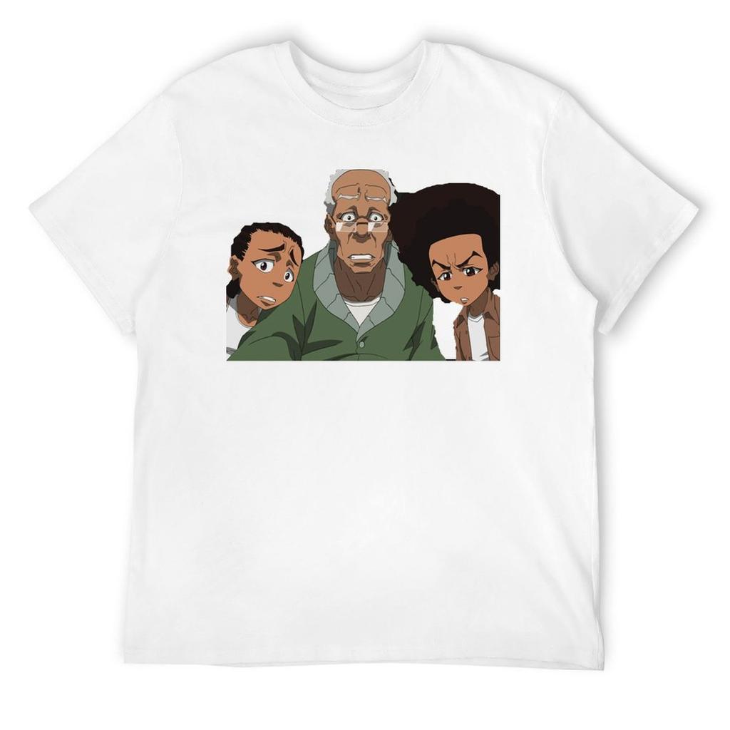 Футболка The Boondocks Хьюи новое издание однотонная с принтом животного для мальчиков оверсайз мужская футболка