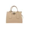 Longchamp Le Roseau 30 Solid Color Bamboo Buckle Closure Leather Big Bag Crossbody Handbag Medium Women handbags Sand-Gray 10058HPN414