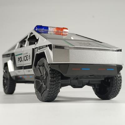 1:24 Полицейский Cybertruck Внедорожник Сплав Металл Литье под Давлением Модель Автомобиля Коллекции для Улицы Классический Модный Игрушечные Украшения День Святого Валентина Дети