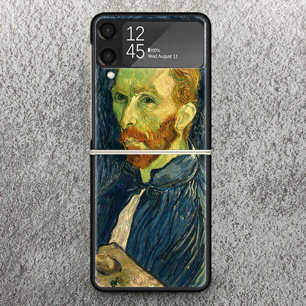 Van Gogh oil Art Painting Print Case For Samsung Galaxy Z Flip 3 4 5 6 7 5G Phone Shell Flip7 Flip6 Flip5 Flip4 Flip3 Pattern Co