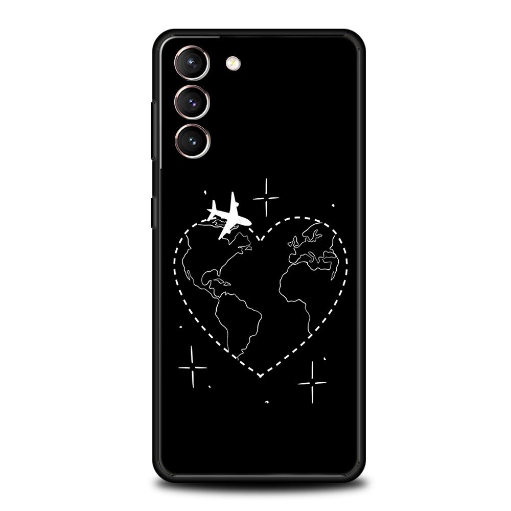 Модный чехол для телефона с картой мира и картой мира для Samsung Galaxy S24 S23 Ultra S22 S21 S20 FE 5G S10 S10E S9 Plus S8, мягкий чехол