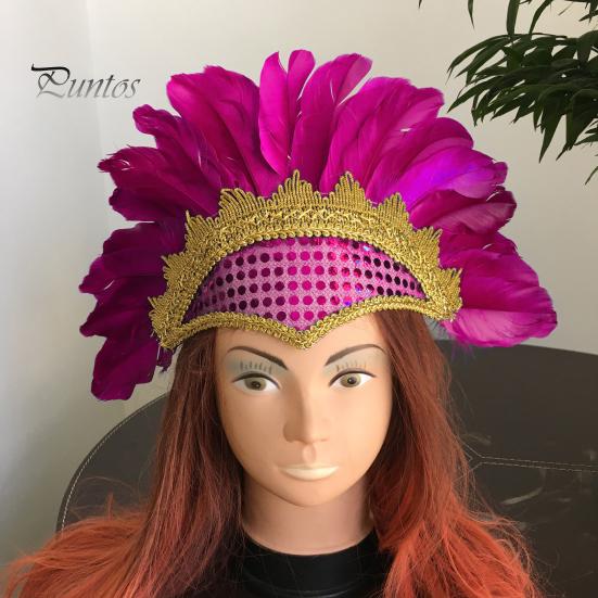 Карнавальная индийская шляпа вождя, аксессуары для волос, вечерние, сверхлегкие, сверкающие, украшенные, роскошный головной убор, головной убор с цветными перьями