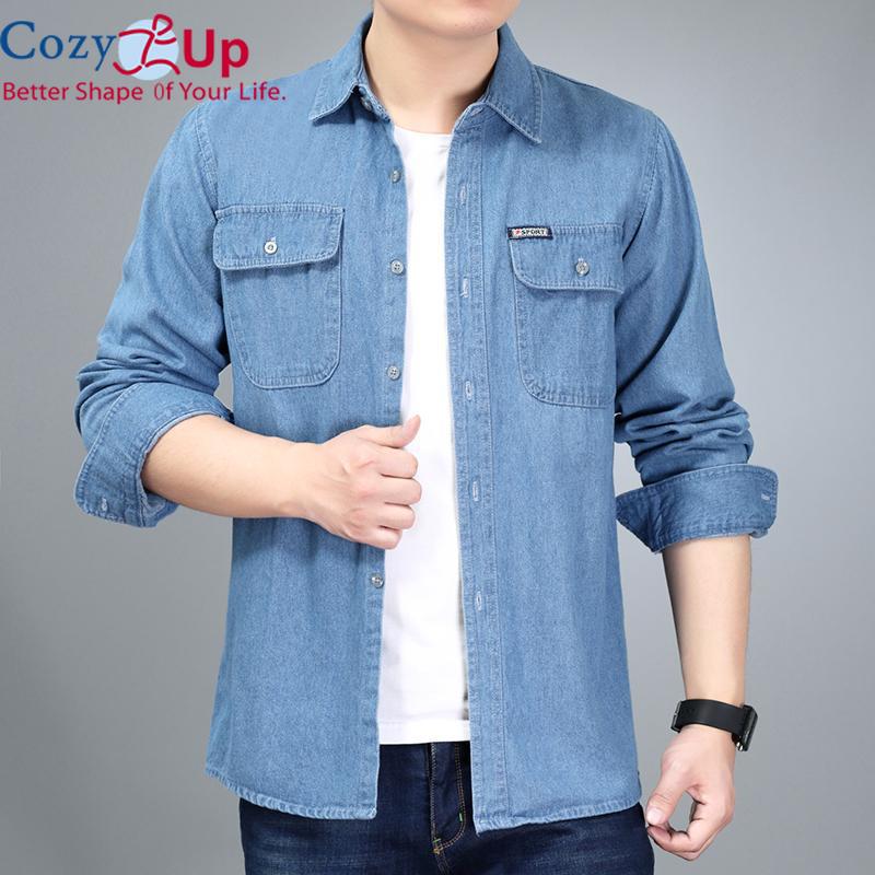 Cozy Up New Men's Denim Shirt Spring Summer Jean Shirts Male Handsome Business Shirt Casual Oversize Tops