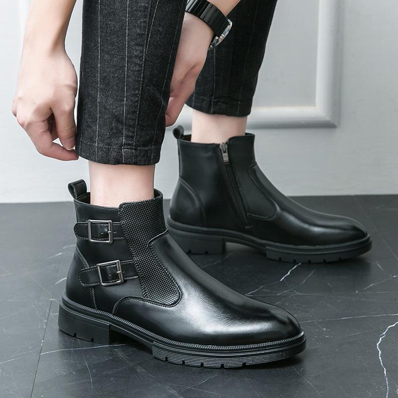 Мода Модные и трендовые новые мужские высокие кожаные туфли большого размера 46 универсальные дорожные британские дизайнерские деловые вечерние офисные туфли