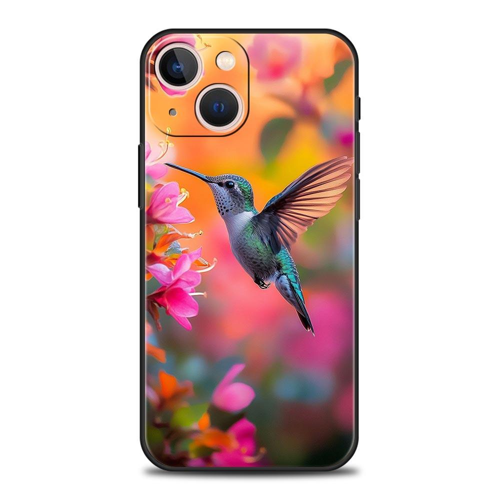 Чехол для телефона с колибри для iPhone 16e 15 14 13 12 11 Pro Max XS X XR SE 7 8 Plus Чехол iPhone 16 Мягкий ТПУ Чехол