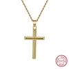 ORSA JEWELS Классический кулон-крест из 14-каратного золота, ожерелье для мужчин и женщин, ожерелье из стерлингового серебра 925 пробы, христианские религиозные украшения NMN01