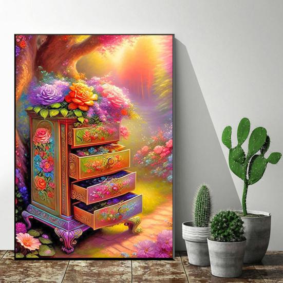 DIY 5D Diamond Art Kit Книжный шкаф Комод Узор Повышение креативности Уменьшение стресса Развивайте терпение Вышивка Мозаика Вышивка крестиком Украшение дома