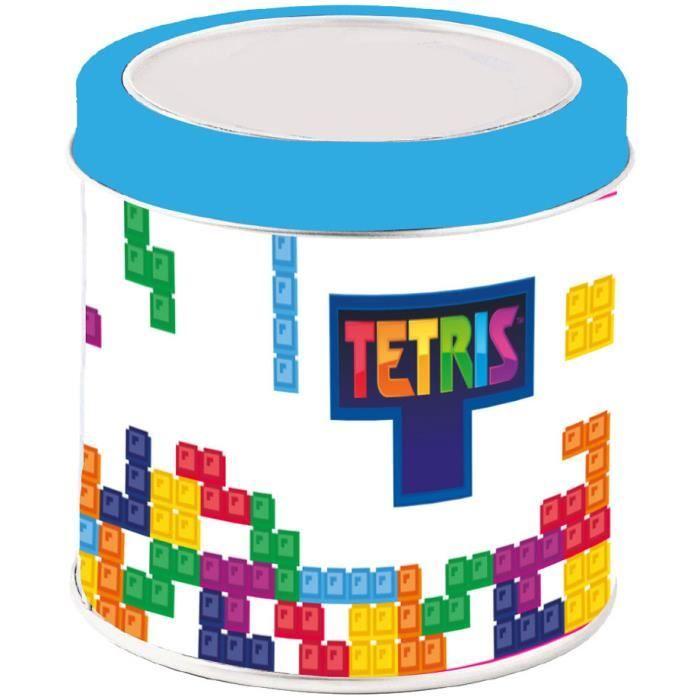 Montre enfant - Tetris - Noir/Rose - Caoutchouc - Boîte cadeau - 2 pcs