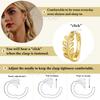 BAMOER 925 Sterling Silver Leaf Ear Buckles Simple Classic Gold Plated Hoop Earrings for Women Statement Jewelry 3 Colors