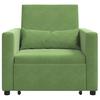 Extendable Single Sleeper Sofa with Casters Light Green Velvet