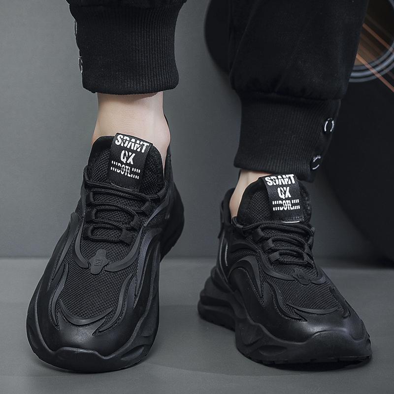 Модные трендовые туфли для мужчин, дышащие повседневные кроссовки, мужские черные мужские туфли, кроссовки в уличном стиле