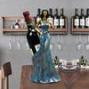 Living Room Wine Cabinet Home Decoration Resin Handicraft Decoration Creative European Beauty Folding Fan Red Wine Rack Decor