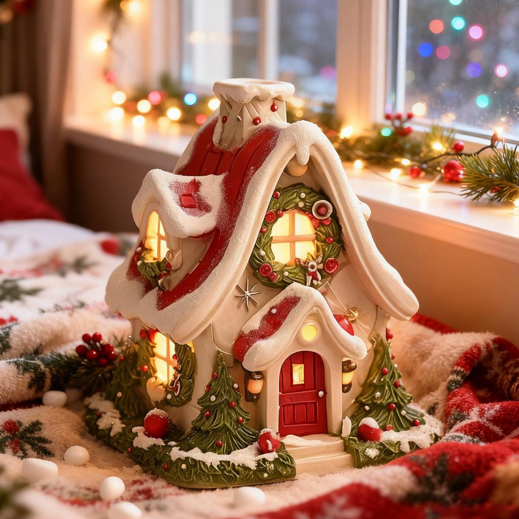 Подставка для благовоний Рождественский домик Настольное украшение Рождественская хижина Держатель для благовоний Burner Для дома Гостиной