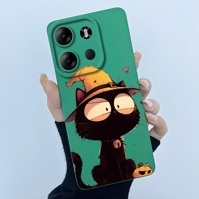 Для Tecno Spark Go 2023 Pop 7 Pro BF7 Infinix Smart 7 Plus Smart7 HD Чехол Милый Мультяшный Кот Жидкий Силикон Мягкий ТПУ Задняя Крышка