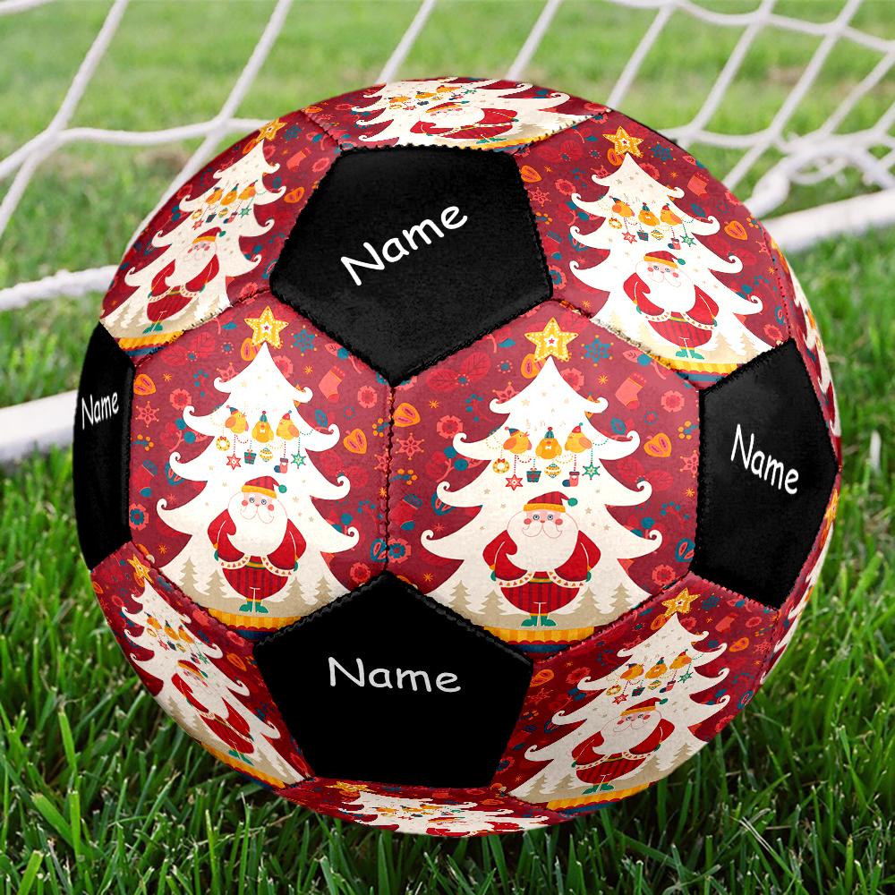 Custom Name Christmas Santa Claus Theme Size 5 Soccer Ball, Suitable for Both Indoor and Outdoor Matches, a Gift Suitable for Everyone.